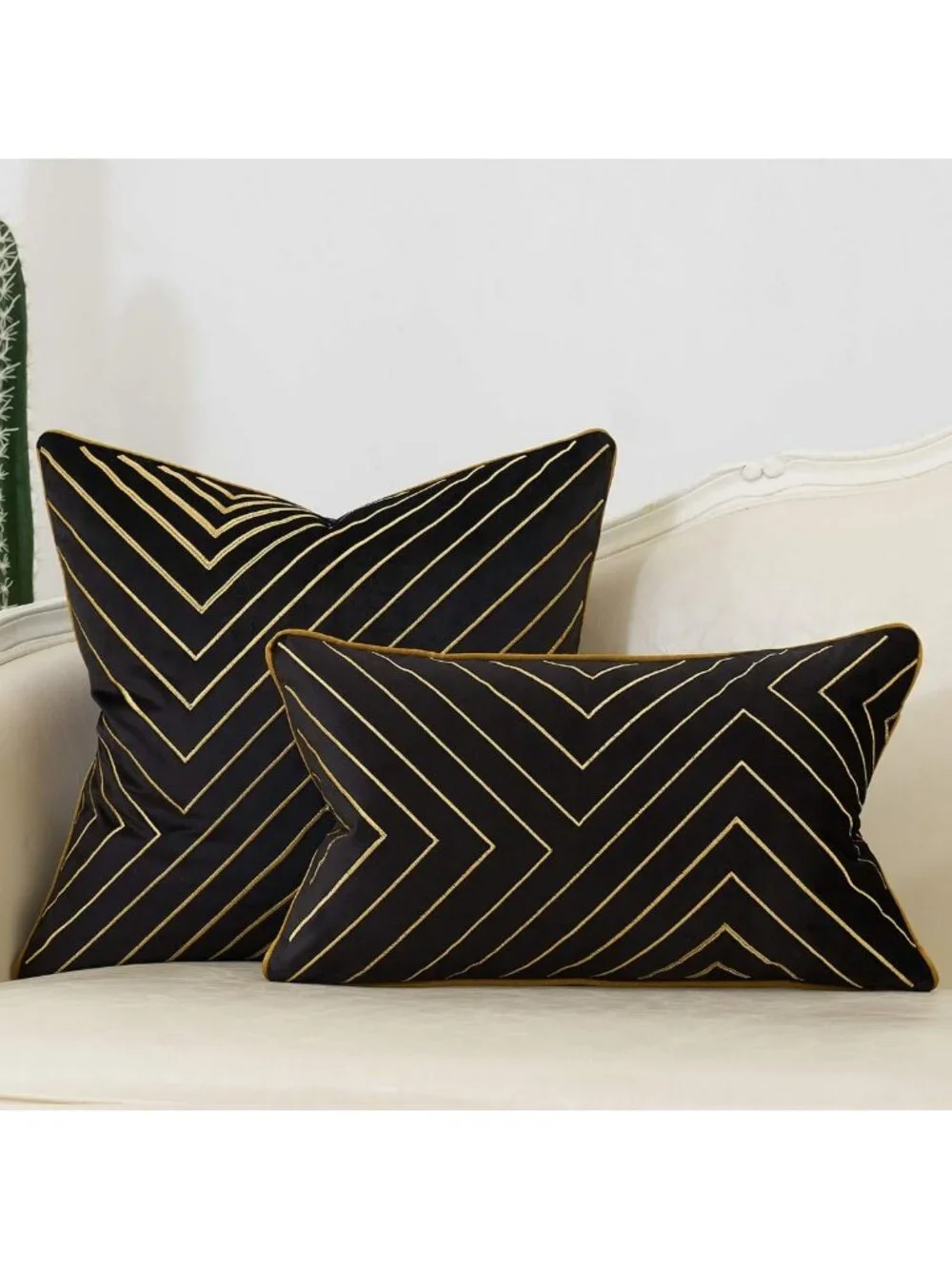Luxurious Black Velvet Throw Pillow Cover 20x20 Inch with Hidden Zipper Closure